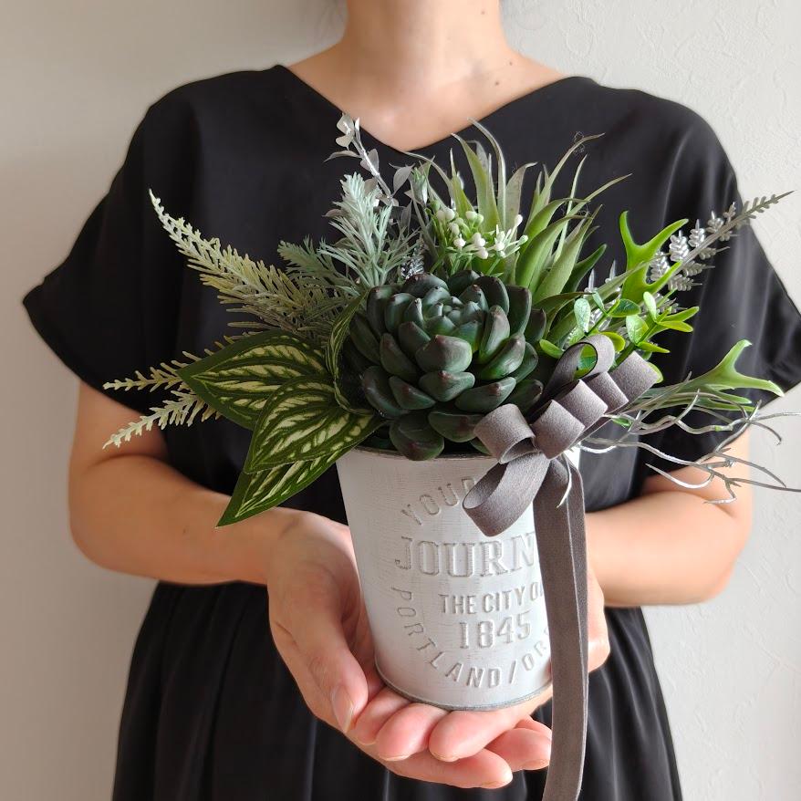 多肉植物のグリーンアレンジメント 観葉植物 男前インテリア 開店祝い 開業祝い 店舗 誕生日 お祝 | 2枚目